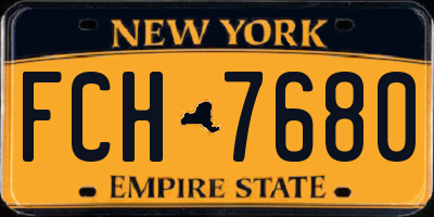 NY license plate FCH7680