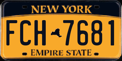 NY license plate FCH7681