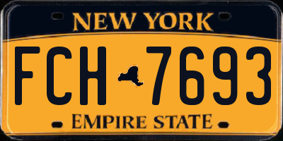 NY license plate FCH7693