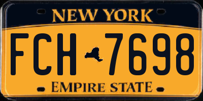 NY license plate FCH7698