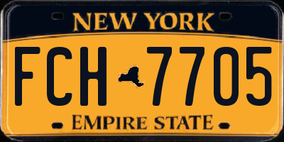 NY license plate FCH7705