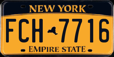 NY license plate FCH7716