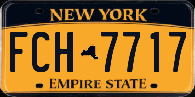 NY license plate FCH7717