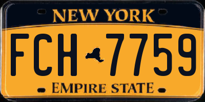 NY license plate FCH7759