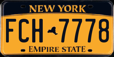 NY license plate FCH7778