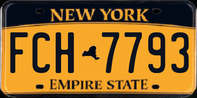 NY license plate FCH7793