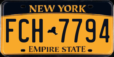 NY license plate FCH7794