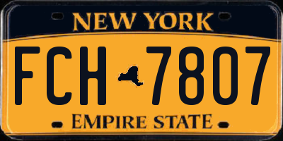NY license plate FCH7807