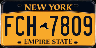 NY license plate FCH7809