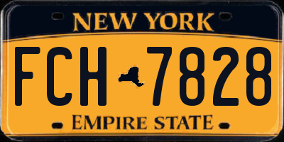 NY license plate FCH7828