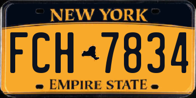 NY license plate FCH7834