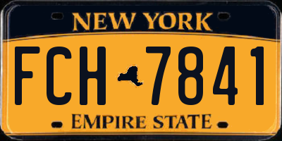 NY license plate FCH7841