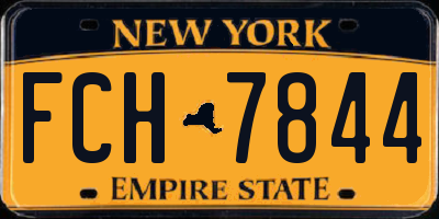 NY license plate FCH7844