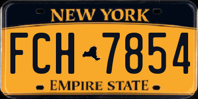 NY license plate FCH7854
