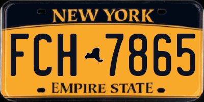 NY license plate FCH7865