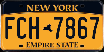NY license plate FCH7867