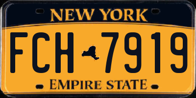 NY license plate FCH7919