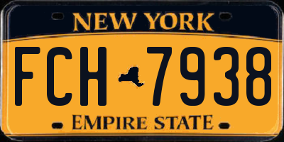 NY license plate FCH7938
