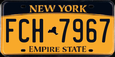 NY license plate FCH7967