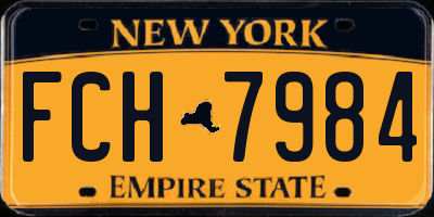 NY license plate FCH7984