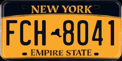 NY license plate FCH8041