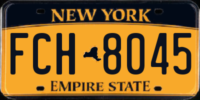 NY license plate FCH8045
