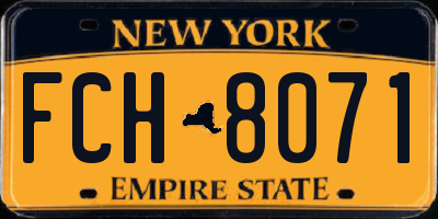 NY license plate FCH8071
