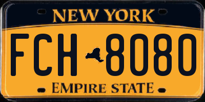 NY license plate FCH8080