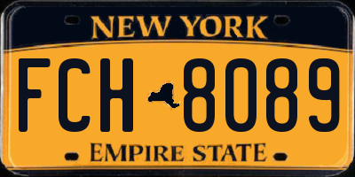 NY license plate FCH8089