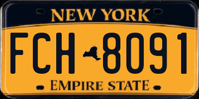 NY license plate FCH8091