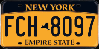 NY license plate FCH8097