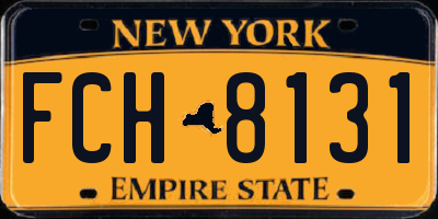 NY license plate FCH8131