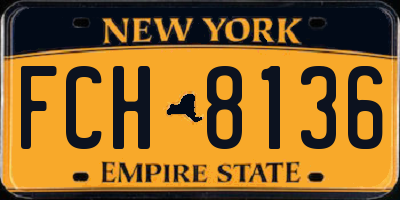 NY license plate FCH8136