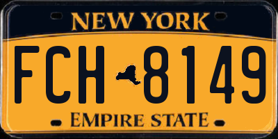 NY license plate FCH8149