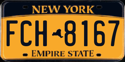 NY license plate FCH8167