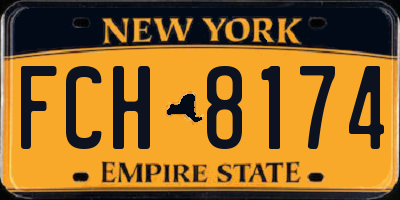 NY license plate FCH8174