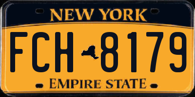 NY license plate FCH8179