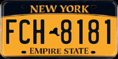 NY license plate FCH8181