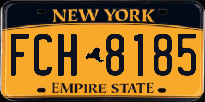 NY license plate FCH8185