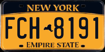 NY license plate FCH8191