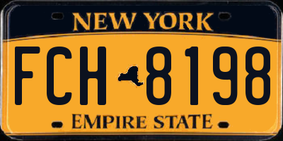 NY license plate FCH8198