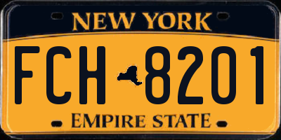 NY license plate FCH8201