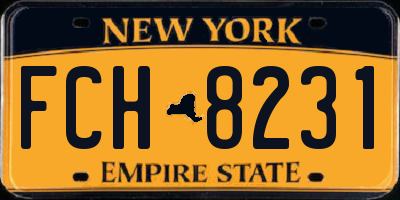 NY license plate FCH8231