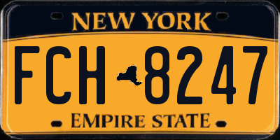 NY license plate FCH8247