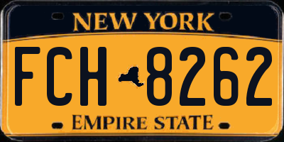 NY license plate FCH8262