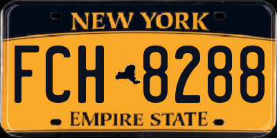 NY license plate FCH8288