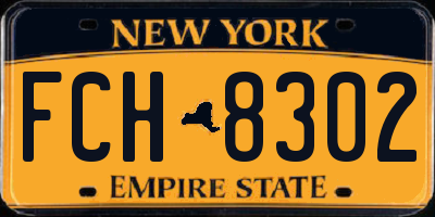 NY license plate FCH8302