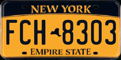 NY license plate FCH8303