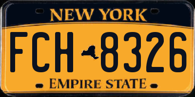NY license plate FCH8326