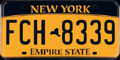 NY license plate FCH8339